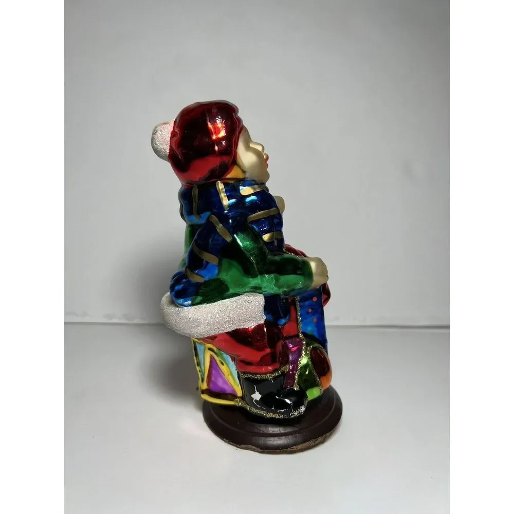 Thomas Pacconi Classics Blown Glass CHRISTMAS Child‎ Boy 2004 Wooden base SALE❣️